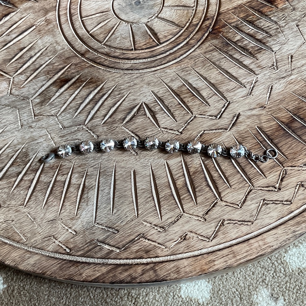 Sorrelli Clear Crystal Tennis Bracelet in Silver Tone